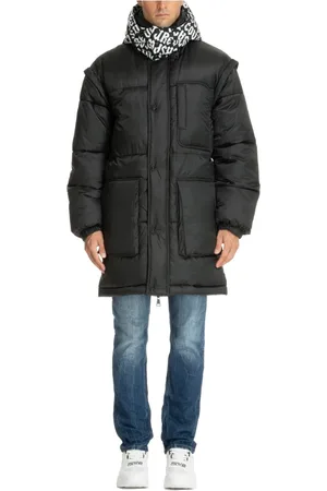 VERSACE Homme, Vestes, Noir, Taille: M Doudoune à capuche avec logo