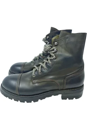 Lemargo Homme, Chaussures, Noir, Taille: 44 EU Botte haute en cuir de cheval, vert loden