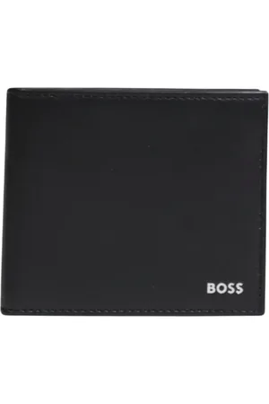 HUGO BOSS Homme, Accessoires, Noir, Taille: ONE Size Portefeuille en cuir noir - Style simple