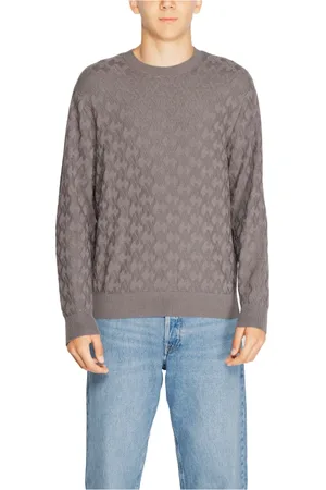 Armani Exchange Homme, Pulls, Gris, Taille: S Pull Gris Col Rond Tricot