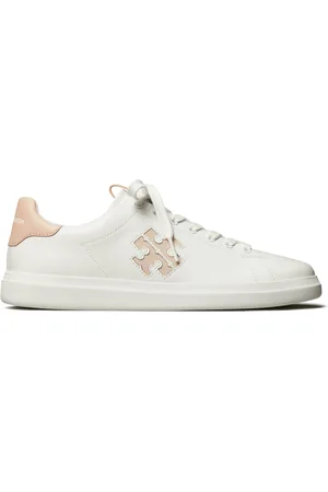Tory Burch Femme, Chaussures, Blanc, Taille: 36 EU Baskets Double T Howell Court rétro-inspirées