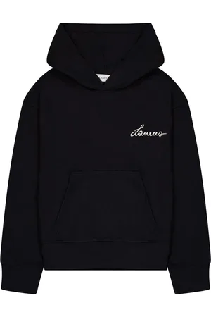 LANEUS Unisex, Sweatshirts et sweats à capuche, Noir, Taille: L Sweat à capuche boxy avec broderie logo