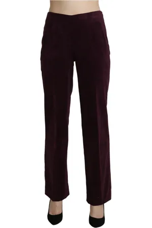 Bencivenga Femme, Pantalons, Violet, Taille: 42 FR Pantalon Droit Taille Haute Élégant Violet