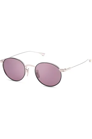 DITA EYEWEAR Unisex, Accessoires, Noir, Taille: ONE Size Journey-Two Lunettes de Soleil Argent Noir/Prune