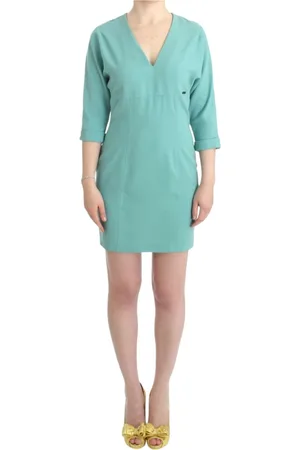 Costume National Femme, Robes, Vert, Taille: 40 FR Robe midi verte lgante avec col en V