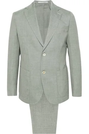 ELEVENTY Homme, Costumes, Vert, Taille: L Costume en Laine/Soie/Lin avec 2 Boutons