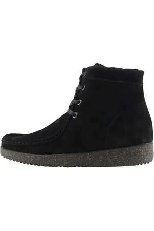 Nature Femme, Chaussures, Noir, Taille: 38 EU Bottine en daim doublée de peau de mouton
