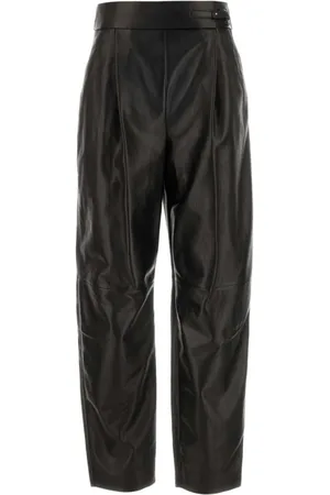 Giorgio Armani Femme, Pantalons, Noir, Taille: 36 FR Pantalon en Cuir Noir Élégant
