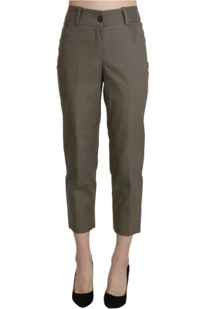 Bencivenga Femme, Pantalons, Gris, Taille: 42 FR Pantalon court taille haute élégant en gris