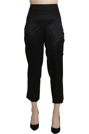 Bencivenga Femme, Pantalons, Noir, Taille: 42 FR Pantalon élégant taille haute coupé