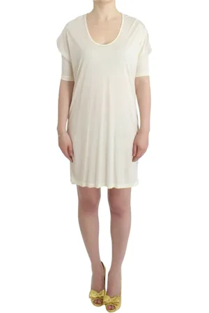 Costume National Femme, Robes, Blanc, Taille: 42 FR Élégante Robe Blanche en Modal Au-Dessus Du Genou