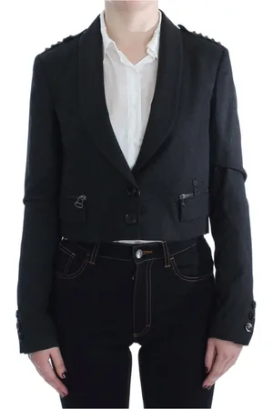 Exte Femme, Vestes, Gris, Taille: 40 FR Blazer Gris lgant avec Boutons Dors
