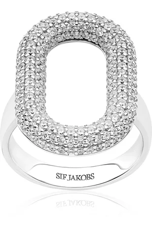 Sif Jakobs Femme, Accessoires, Gris, Taille: 60 MM Bague Capri avec Zirconias Blancs