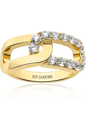 Sif Jakobs Femme, Accessoires, Jaune, Taille: 58 MM Bague Capizzi Due en Or avec Zircon