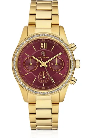Sif Jakobs Femme, Accessoires, Jaune, Taille: ONE Size Montre Bordeaux Sunray Zircon
