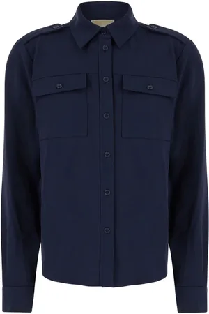 Michael Kors Femme, Blouses et Chemises, Bleu, Taille: 36 FR Chemise Militaire Ajustée