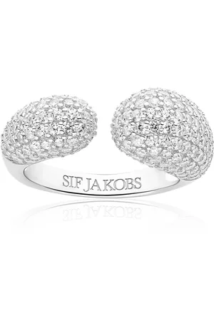 Sif Jakobs Femme, Accessoires, Gris, Taille: 60 MM Bague Goccia avec Zircon Blanc