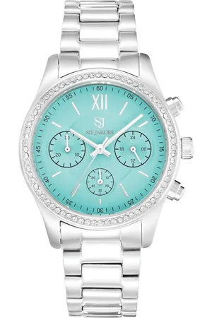 Sif Jakobs Femme, Accessoires, Gris, Taille: ONE Size Chronographe Turquoise avec Zirconia