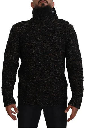 Dolce & Gabbana Homme, Pulls, Brun, Taille: XS Élégant Pull à Col Roulé en Luxueux Mélange de Laine
