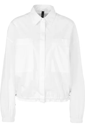 Marc Cain Femme, Blouses et Chemises, Blanc, Taille: 42 FR Chemisier en Coton Biologique