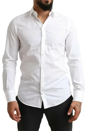 Dolce & Gabbana Homme, Chemises, Blanc, Taille: M Chemise blanche lgante en coton Martini