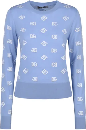Dolce & Gabbana Femme, Pulls, Bleu, Taille: 40 FR Pulls Élégants