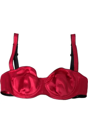 Dolce & Gabbana Femme, Sous-vêtements, Rouge, Taille: 38 FR Soutien-gorge Balconnet en Soie Bordeaux