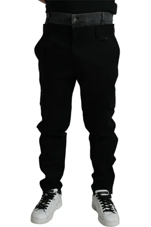 Dolce & Gabbana Homme, Pantalons, Noir, Taille: S Pantalon Jogger en Coton Noir Gris