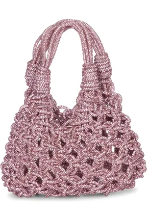 Hibourama Femme, Sacs, Rose, Taille: ONE Size Sac Mini Macramé Cristal Luxueux