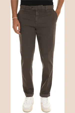 Berwich Homme, Pantalons, Brun, Taille: S Pantalon Chino à Ourlet Roulé