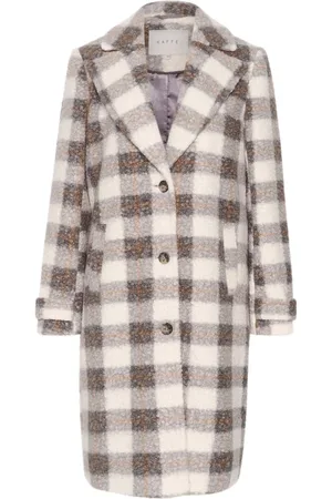 Kaffe Femme, Manteaux, , Taille: 38 FR Manteau Veste Gris/ Carreaux