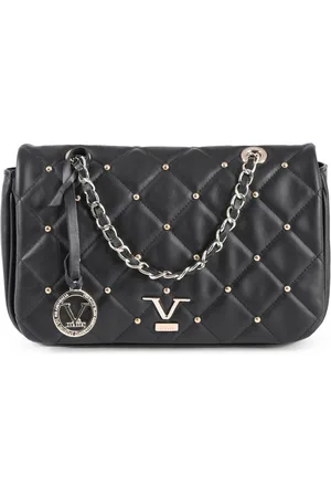 19V69 Italia Femme, Sacs, Noir, Taille: ONE Size Sac à Main en Cuir Noir - Style Italien