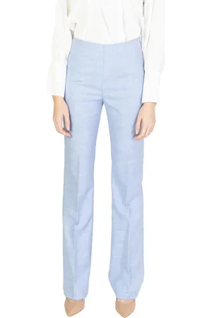SANDRO FERRONE Femme, Pantalons, Bleu, Taille: 38 FR Pantalon bleu clair à fermeture éclair