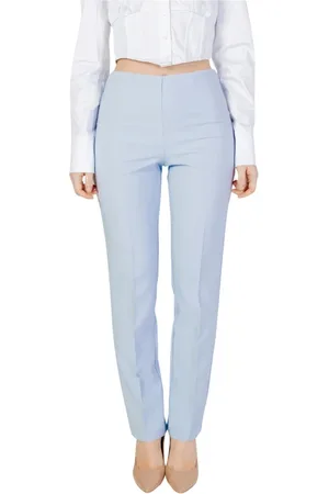 SANDRO FERRONE Femme, Pantalons, Bleu, Taille: 42 FR Pantalon bleu clair à fermeture éclair