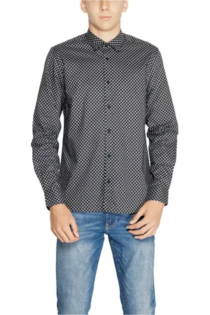 Antony Morato Homme, Chemises, Gris, Taille: S Chemise Grise Géométrique en Coton pour Homme