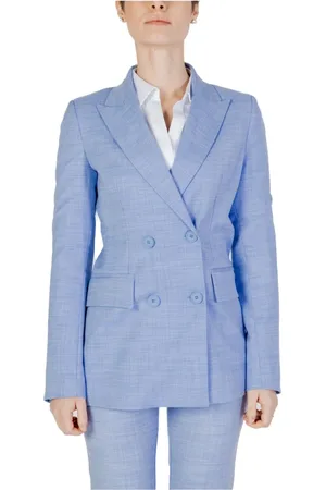 SANDRO FERRONE Femme, Vestes, Bleu, Taille: 40 FR Blazer Bleu Clair à Col Revers
