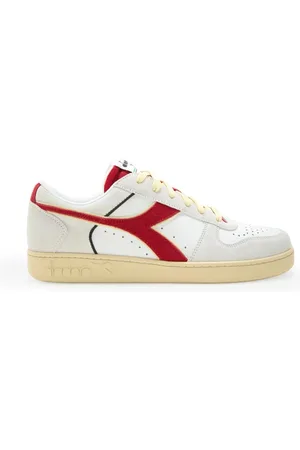 Diadora Homme, Chaussures, Blanc, Taille: 40 EU Baskets en Cuir Rouge Style Automne/Hiver