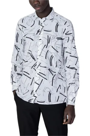 Antony Morato Homme, Chemises, Blanc, Taille: M Chemise Blanche à Manches Longues Imprimée