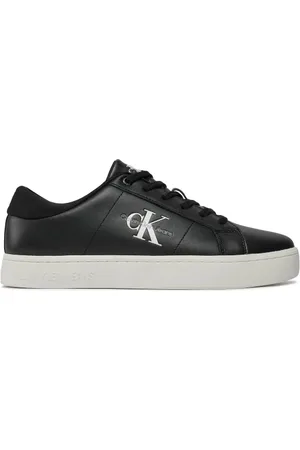 Calvin Klein Homme, Chaussures, Noir, Taille: 44 EU Baskets en cuir élégantes avec semelle en caoutchouc