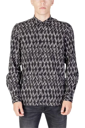 Antony Morato Homme, Chemises, Noir, Taille: S Chemise à Manches Longues Géométrique Noire