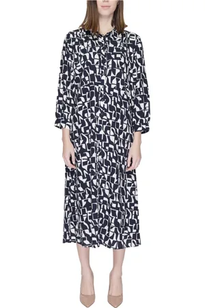 Street one Femme, Robes, Bleu, Taille: 42 FR Robe Bleue Boutonnée Géométrique