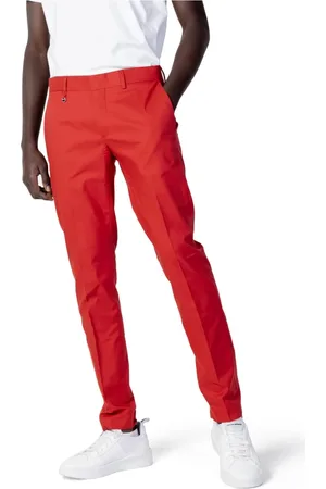 Antony Morato Homme, Pantalons, Rouge, Taille: S Pantalon Rouge en Mélange de Coton à Fermeture Éclair