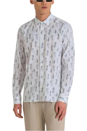 Antony Morato Homme, Chemises, Blanc, Taille: M Chemise Blanche à Manches Longues Imprimée