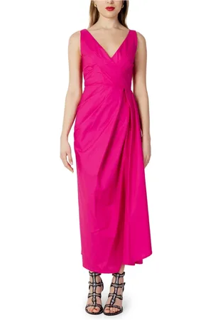 SANDRO FERRONE Femme, Robes, Rose, Taille: 40 FR Robe en Coton Fuchsia Col en V Fermeture Éclair