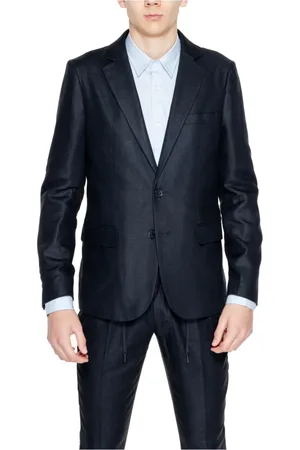Antony Morato Homme, Costumes, Noir, Taille: M Blazer en Mélange de Lin Noir avec Boutons