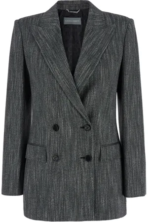 Alberta Ferretti Femme, Vestes, Gris, Taille: 42 FR Veste Blazer Grise Look8