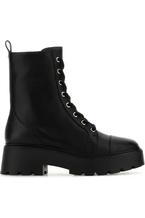 Michael Kors Femme, Chaussures, Noir, Taille: 39 1/2 EU Bottines en Cuir Noir Élégantes