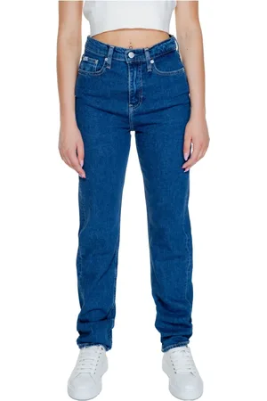 Calvin Klein Femme, Jeans, Bleu, Taille: W28 L32 Jean Femme Bleu Uni avec Fermeture Éclair
