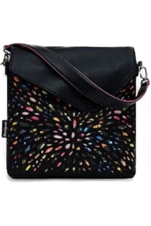 Desigual Femme, Sacs, Noir, Taille: ONE Size Sac à Main/Sac à Dos Imprimé Noir avec Fermeture Éclair