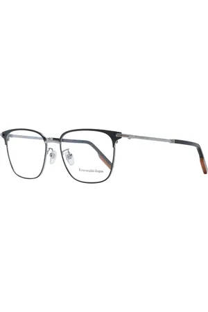 Ermenegildo Zegna Homme, Accessoires, Noir, Taille: ONE Size Montures optiques carrées en métal noir